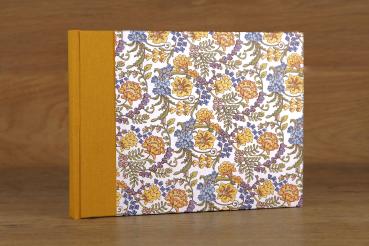 Extraordinary photo album "Otti", flowers yellow and blue, handmade in Germany